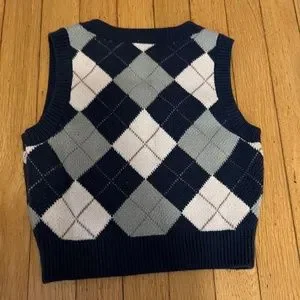 Hollister Plaid Cropped Sweater Vest